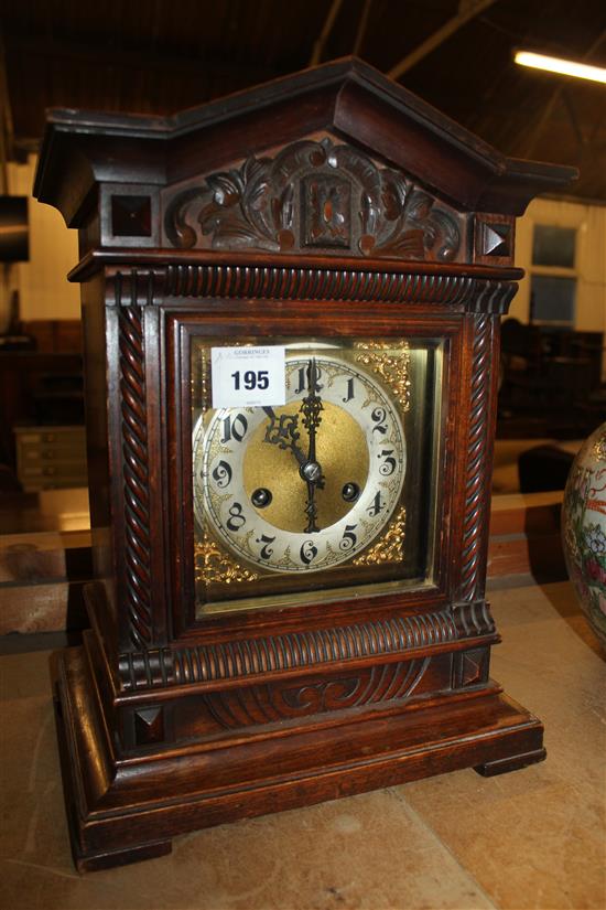 Edwardian walnut mantel clock(-)